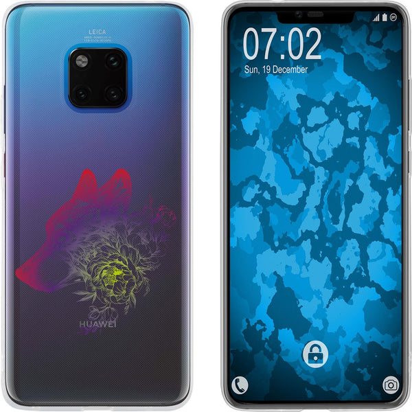 Mate 20 Pro Silikon-Hülle Floral Wolf M3-5 Case