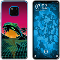 Mate 20 Pro Silikon-Hülle Retro Wave Delphin M1 Case