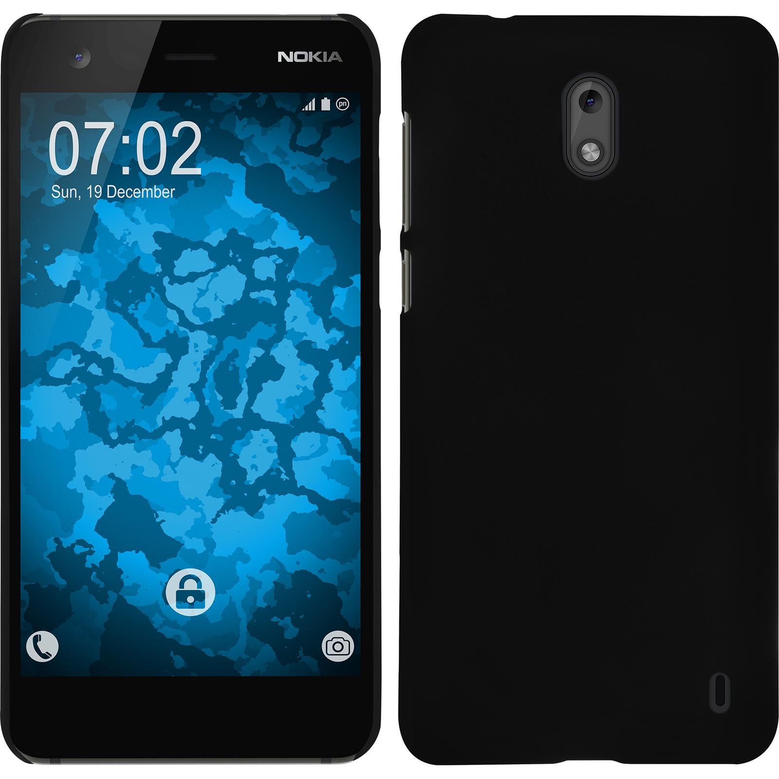 Hardcase für  Nokia 2 gummiert schwarz