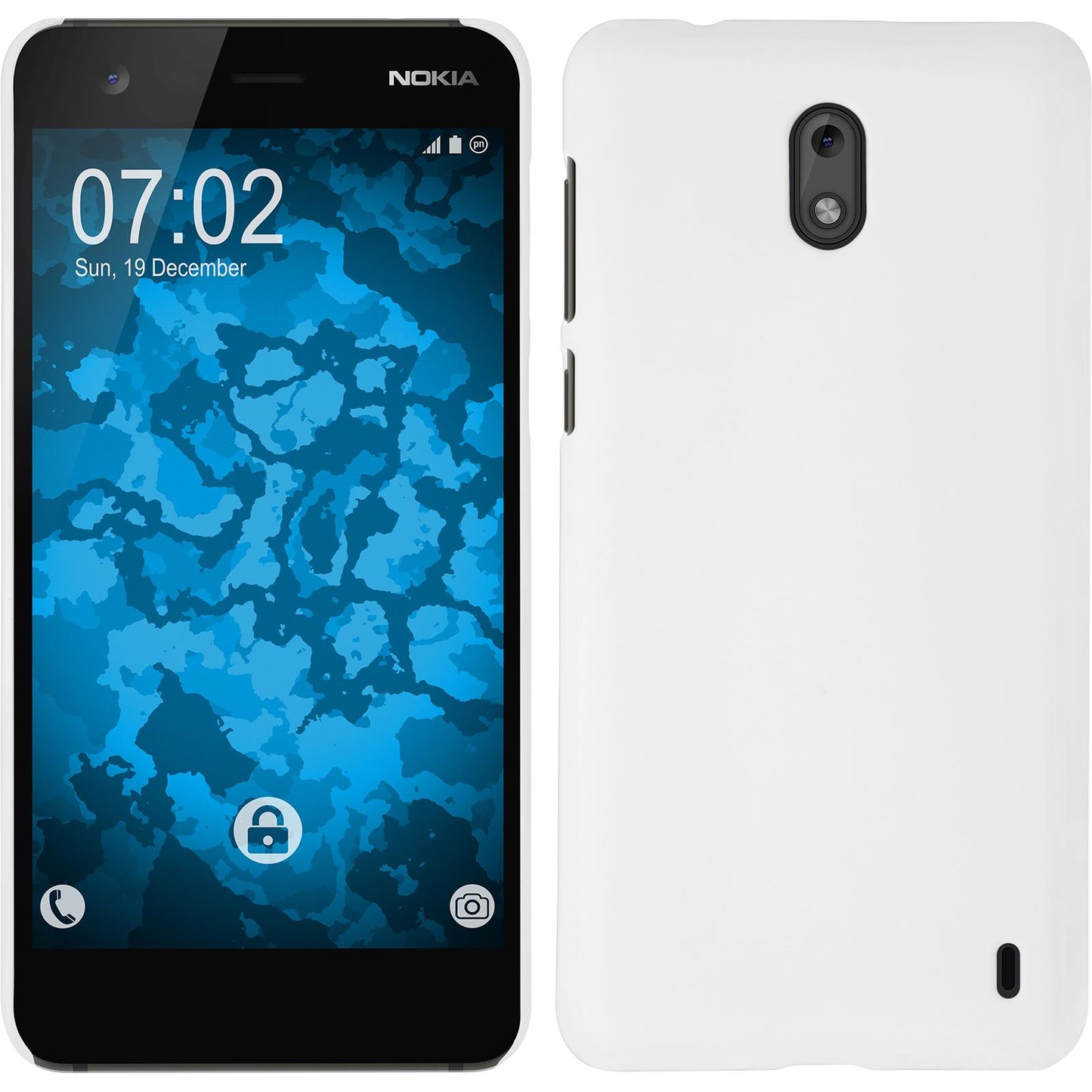 Hardcase für  Nokia 2 gummiert weiﬂ