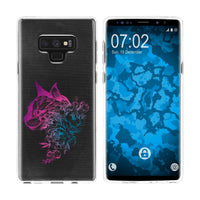 Galaxy Note 9 Silikon-Hülle Floral Katze M2-6 Case