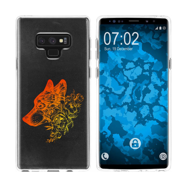 Galaxy Note 9 Silikon-Hülle Floral Wolf M3-2 Case