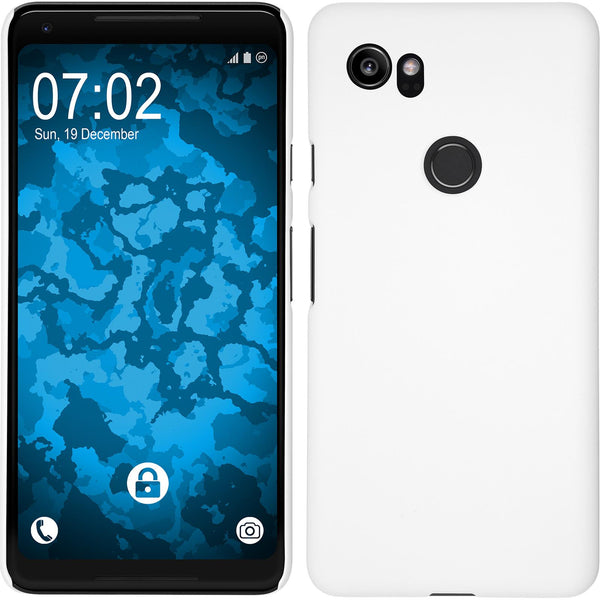 Hardcase für Google Pixel 2 XL gummiert weiﬂ