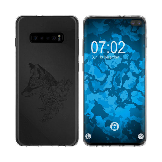 Galaxy S10 Silikon-Hülle Floral Fuchs M1-1 Case