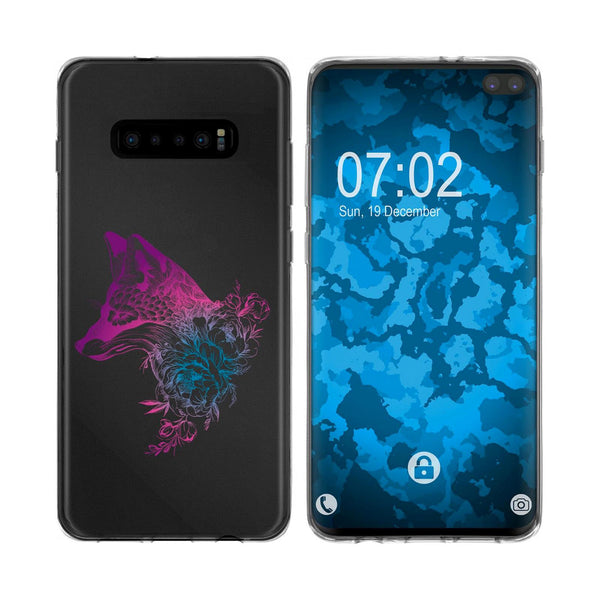 Galaxy S10 Silikon-Hülle Floral Fuchs M1-6 Case