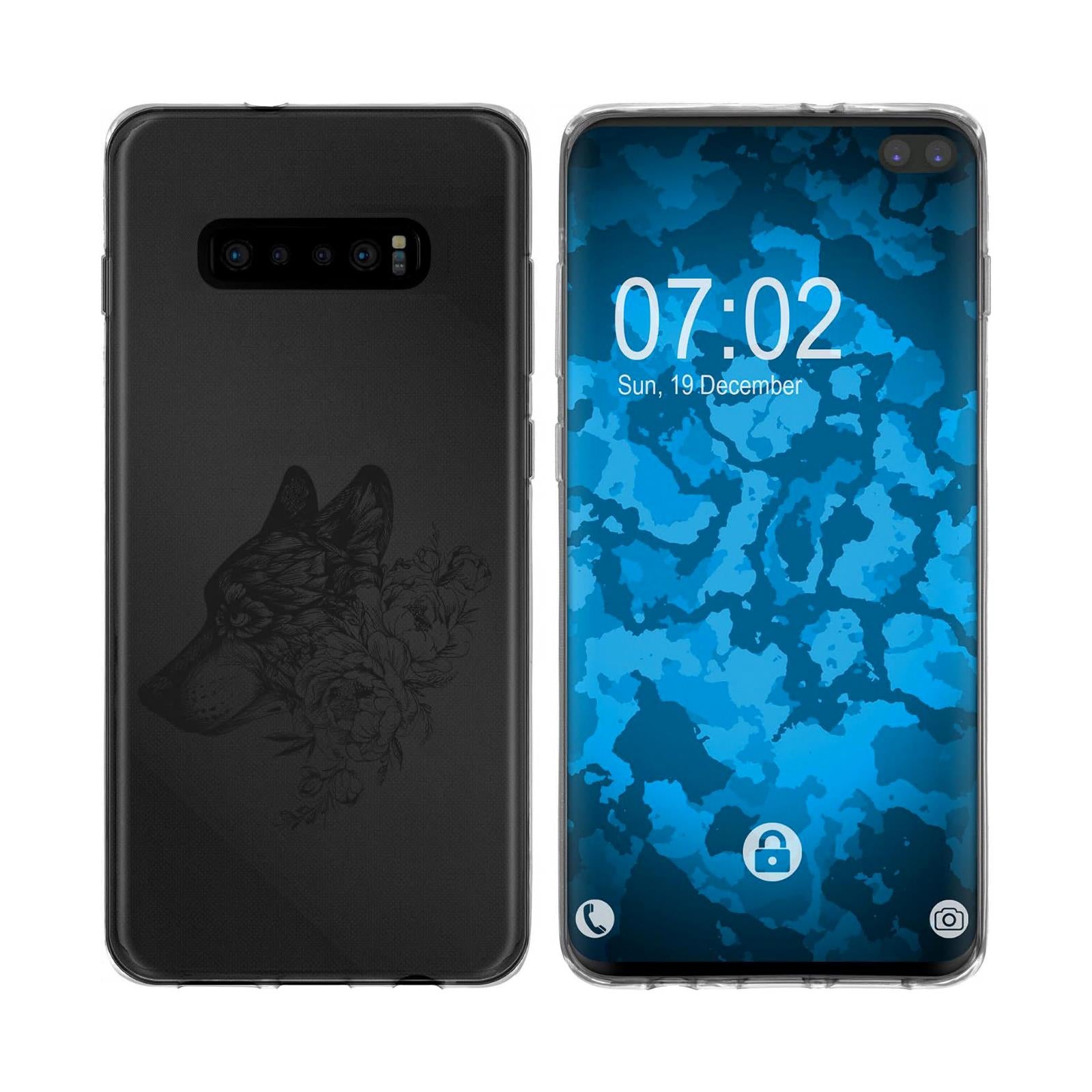 Galaxy S10 Silikon-Hülle Floral Wolf M3-1 Case