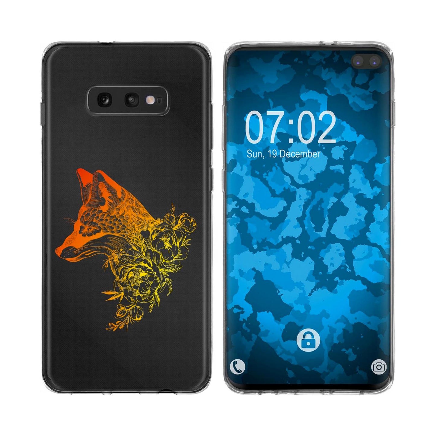Galaxy S10e Silikon-Hülle Floral Fuchs M1-2 Case