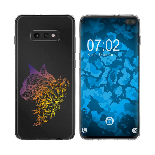 Galaxy S10e Silikon-Hülle Floral Katze M2-3 Case