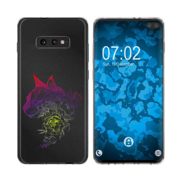 Galaxy S10e Silikon-Hülle Floral Katze M2-5 Case