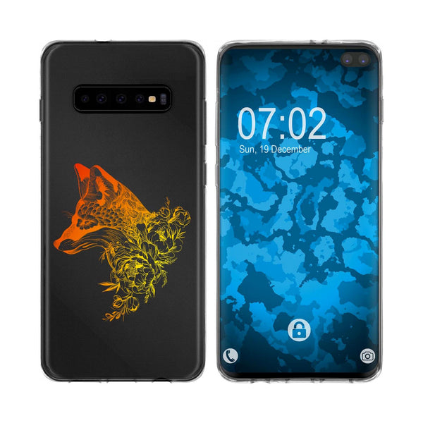 Galaxy S10 Plus Silikon-Hülle Floral Fuchs M1-2 Case