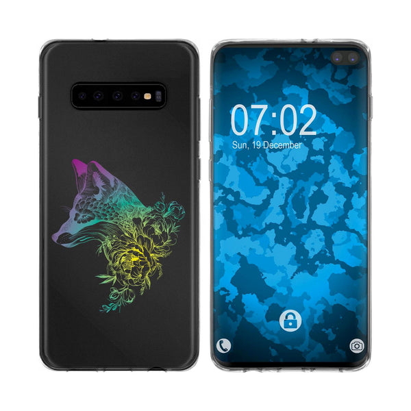 Galaxy S10 Plus Silikon-Hülle Floral Fuchs M1-4 Case