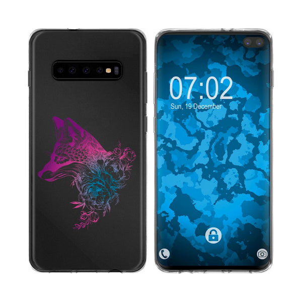 Galaxy S10 Plus Silikon-Hülle Floral Fuchs M1-6 Case