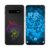 Galaxy S10 Plus Silikon-Hülle Floral Katze M2-5 Case