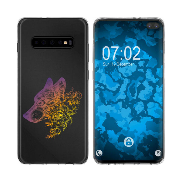 Galaxy S10 Plus Silikon-Hülle Floral Wolf M3-3 Case