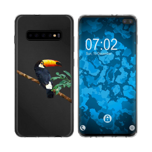 Galaxy S10 Plus Silikon-Hülle Vektor Tiere Tucan M5 Case