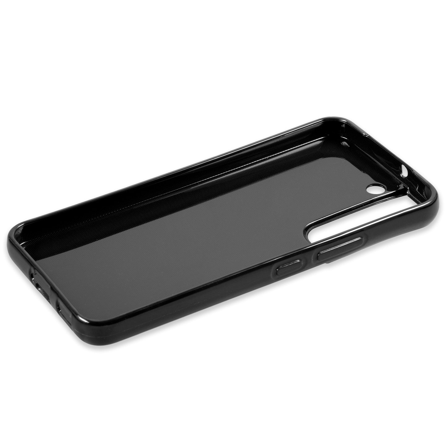 PhoneNatic Case kompatibel mit Samsung Galaxy S22 - Schwarz Silikon Hülle crystal-case Cover