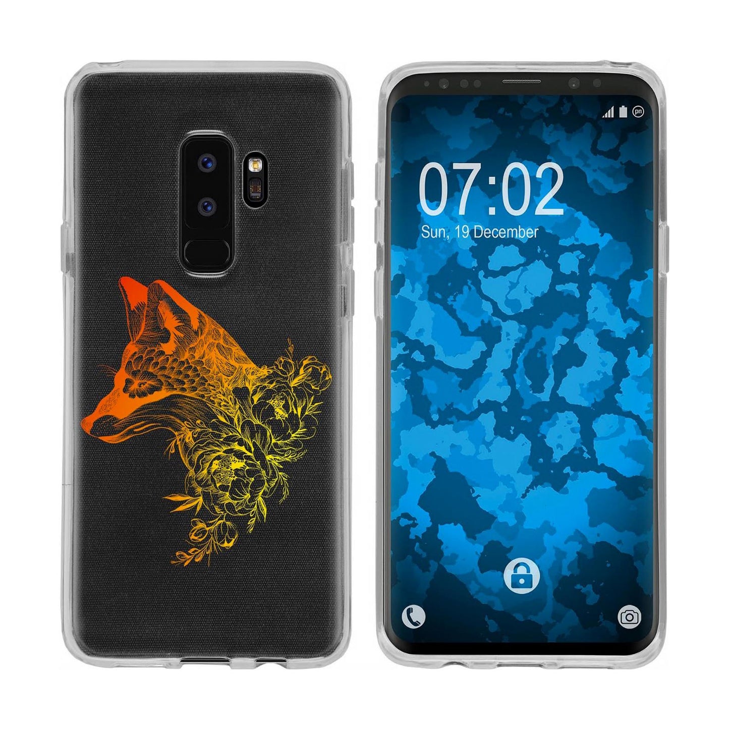 Galaxy S9 Plus Silikon-Hülle Floral Fuchs M1-2 Case