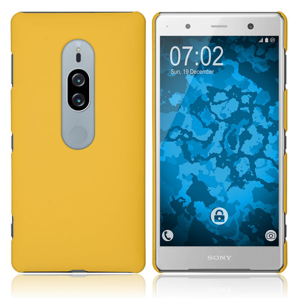 Hardcase für Sony Xperia XZ2 Premium gummiert gelb