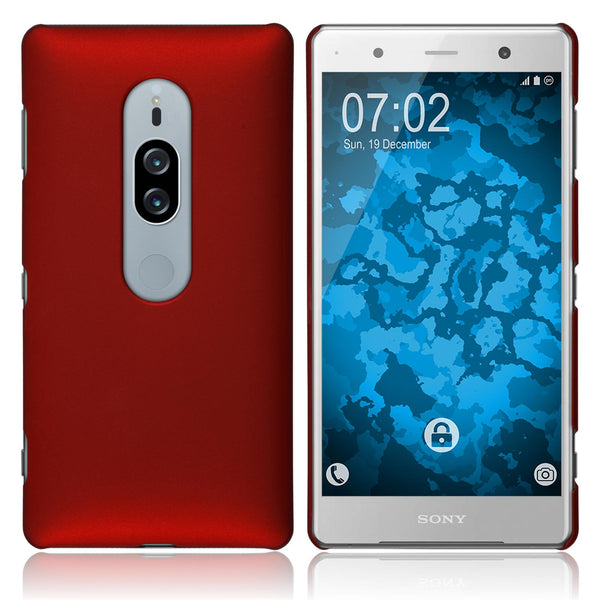 Hardcase für Sony Xperia XZ2 Premium gummiert rot