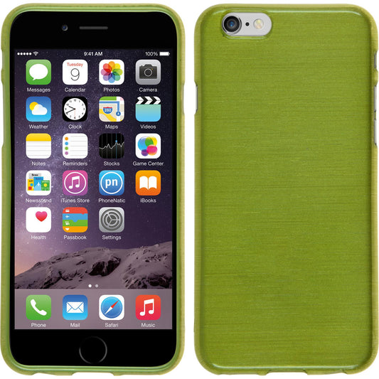 PhoneNatic Case kompatibel mit Apple iPhone 6s / 6 - pastellgrün Silikon Hülle brushed + 2 Schutzfolien