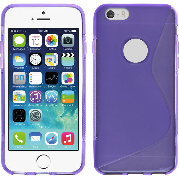 PhoneNatic Case kompatibel mit Apple iPhone 6s / 6 - lila Silikon Hülle S-Style + 2 Schutzfolien