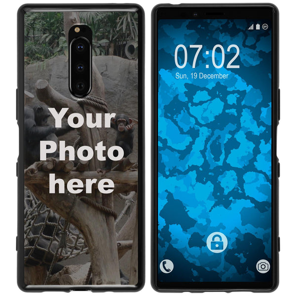 Xperia 1 Personalisierte Handyhülle  schwarz zum selbst ges