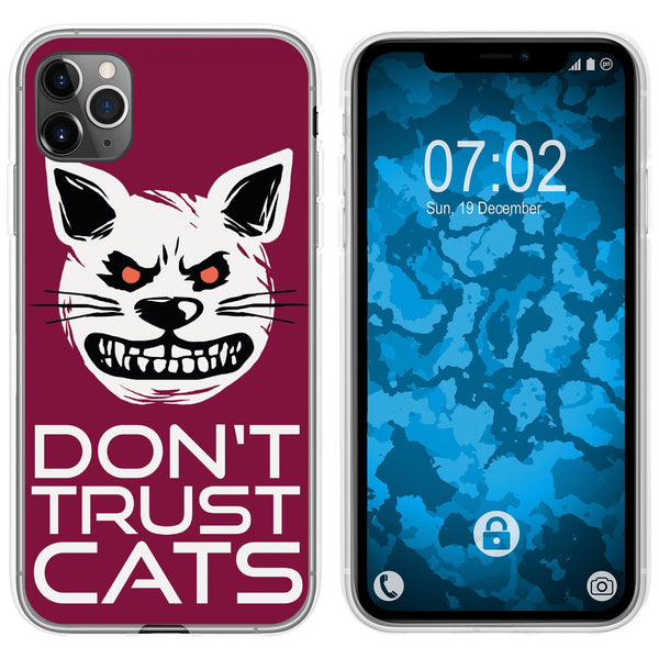 iPhone 11 Pro Silikon-Hülle Crazy Animals Katze M1 Case