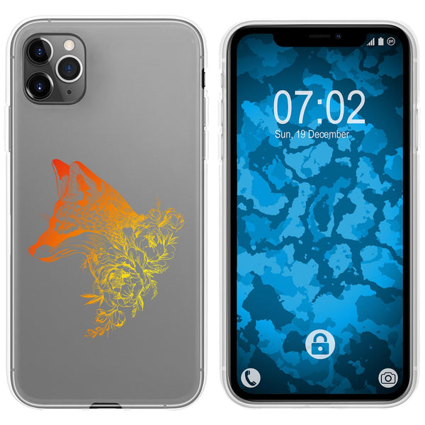 iPhone 11 Pro Max Silikon-Hülle Floral Fuchs M1-2 Case