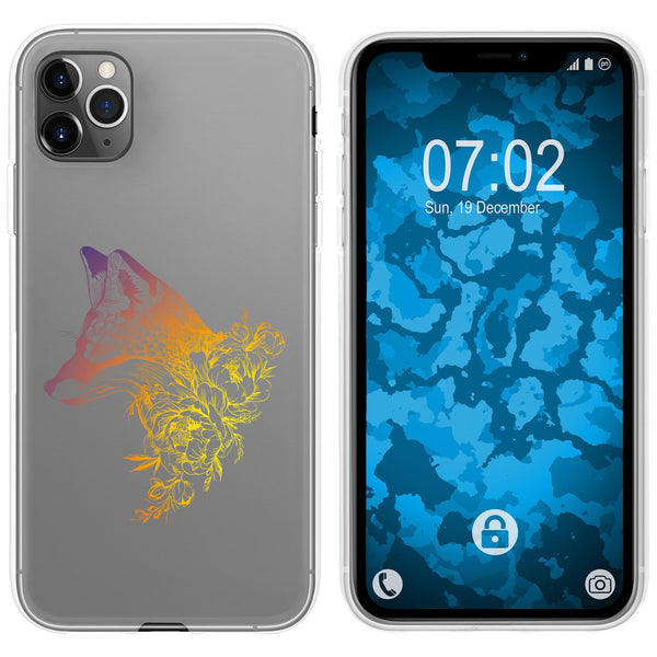 iPhone 11 Pro Max Silikon-Hülle Floral Fuchs M1-3 Case