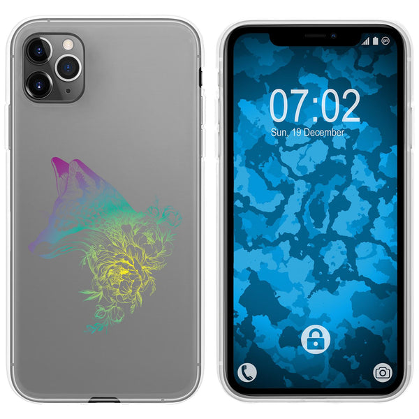 iPhone 11 Pro Max Silikon-Hülle Floral Fuchs M1-4 Case