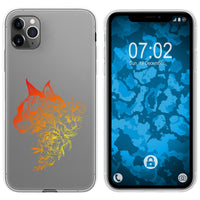 iPhone 11 Pro Max Silikon-Hülle Floral Katze M2-2 Case