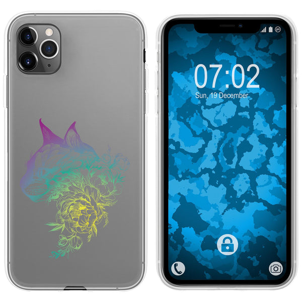 iPhone 11 Pro Max Silikon-Hülle Floral Katze M2-4 Case