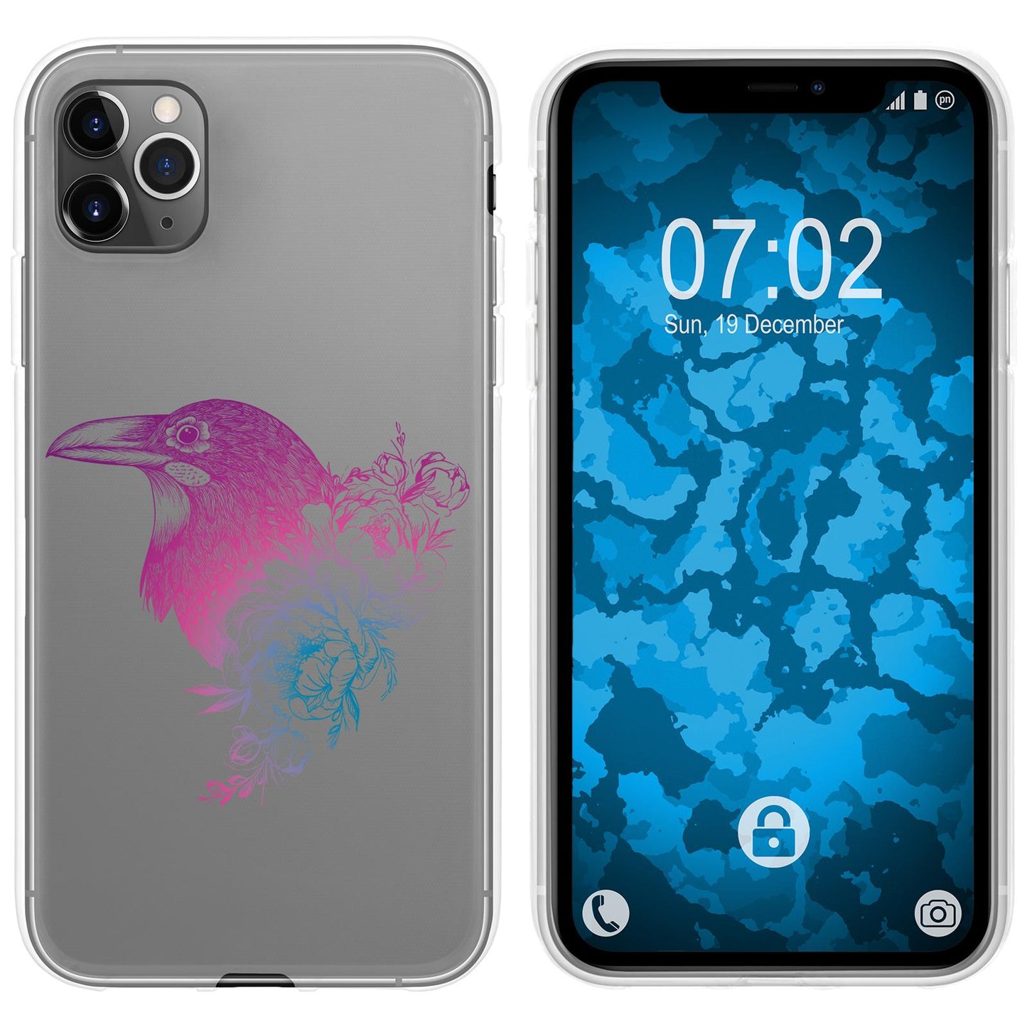 iPhone 11 Pro Silikon-Hülle Floral Rabe M4-6 Case