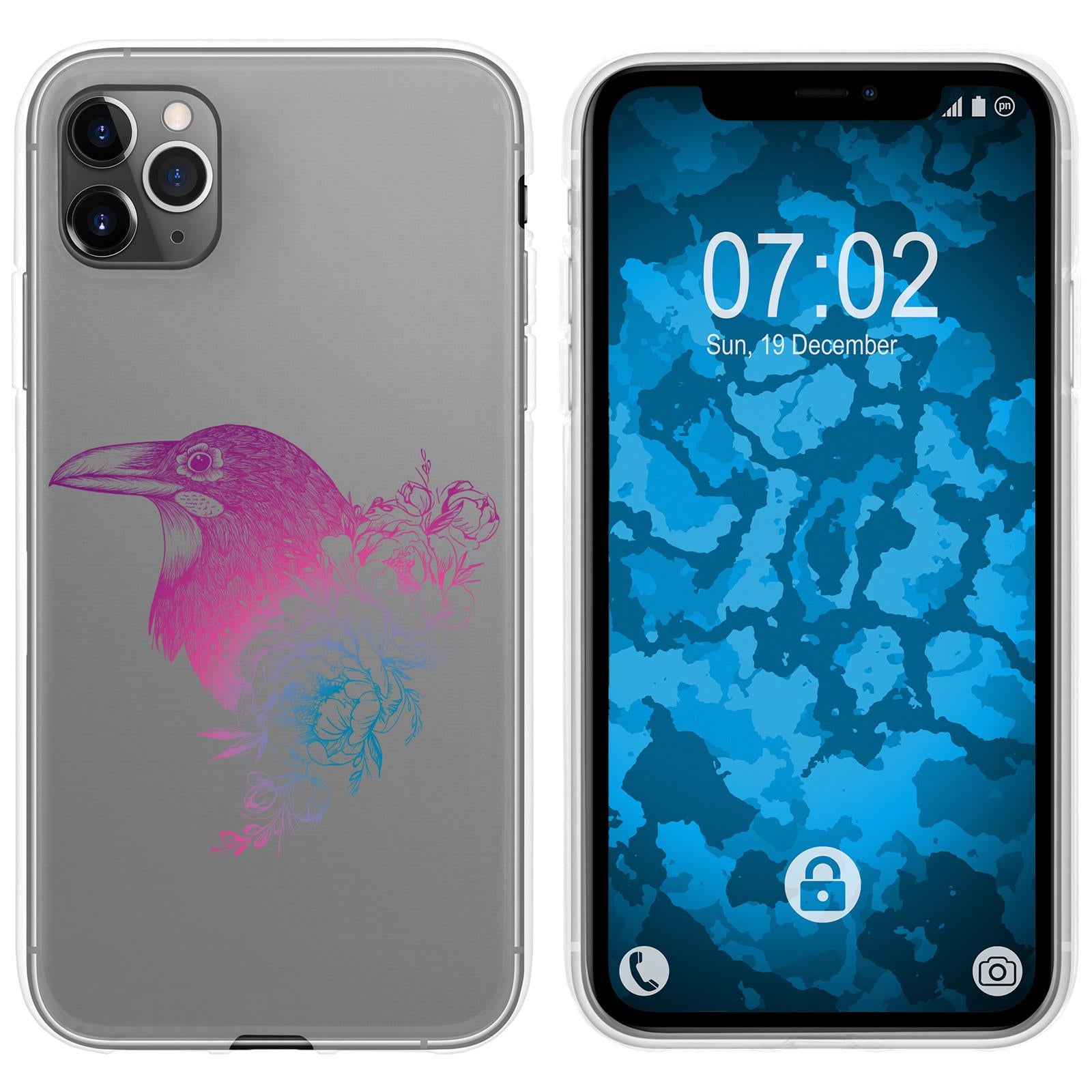 iPhone 11 Pro Silikon-Hülle Floral Rabe M4-6 Case
