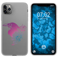 iPhone 11 Pro Max Silikon-Hülle Floral Rabe M4-6 Case