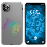 iPhone 11 Pro Max Silikon-Hülle Floral Pferd M5-4 Case