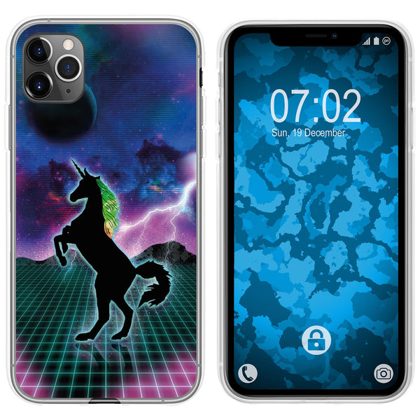 iPhone 11 Pro Max Silikon-Hülle Retro Wave Einhorn M2 Case