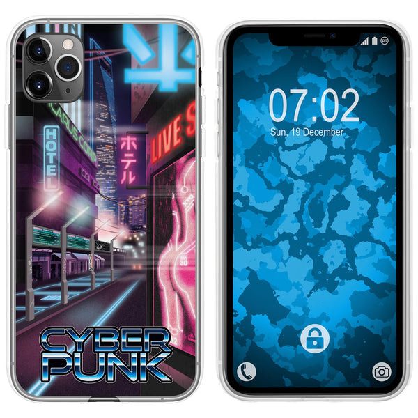 iPhone 11 Pro Max Silikon-Hülle Retro Wave Cyberpunk.01 M4 C