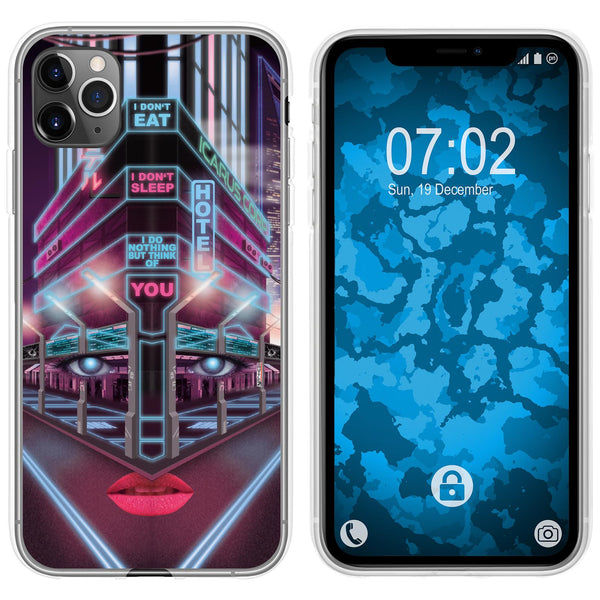 iPhone 11 Pro Silikon-Hülle Retro Wave Cyberpunk.02 M5 Case