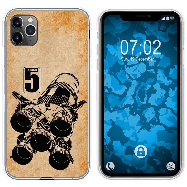 iPhone 11 Pro Silikon-Hülle Space Moon Rocket M3 Case