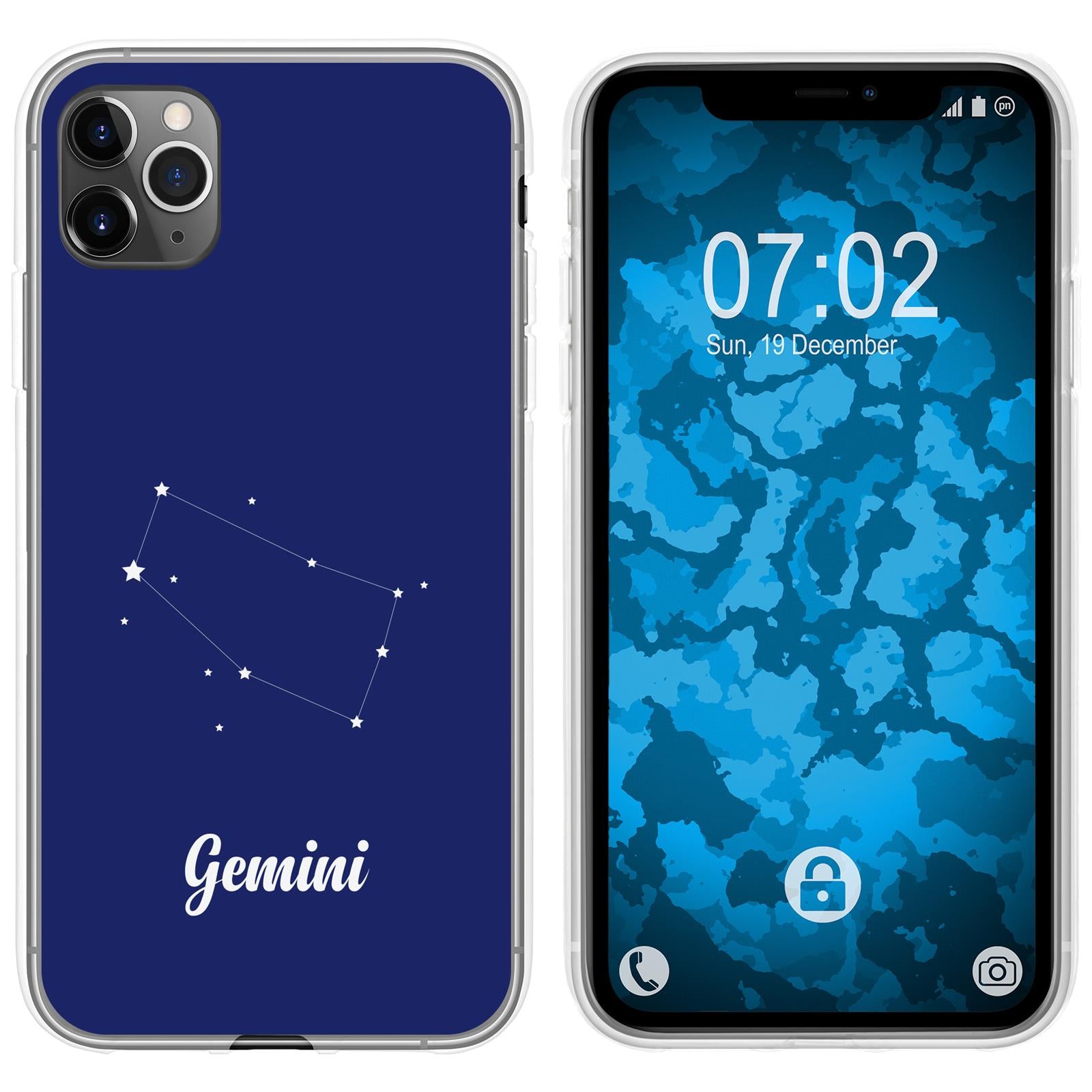 iPhone 11 Pro Silikon-Hülle SternzeichenGemini M12 Case