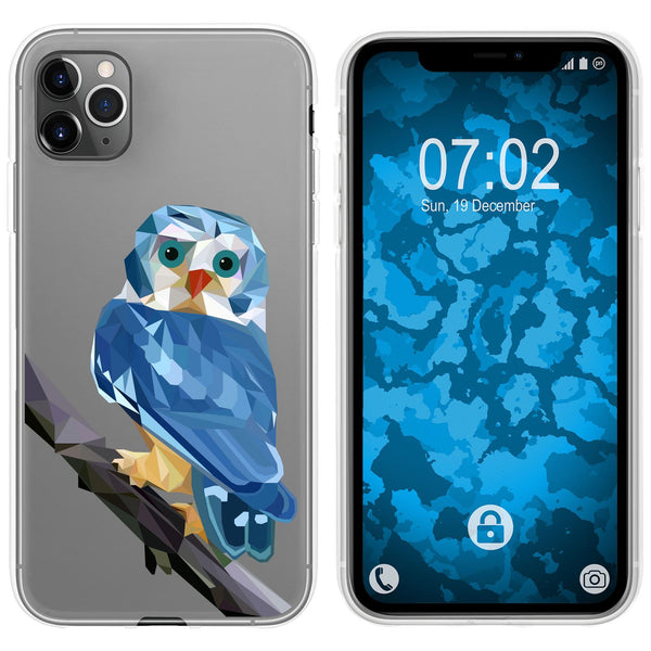 iPhone 11 Pro Silikon-Hülle Vektor Tiere Eule M1 Case