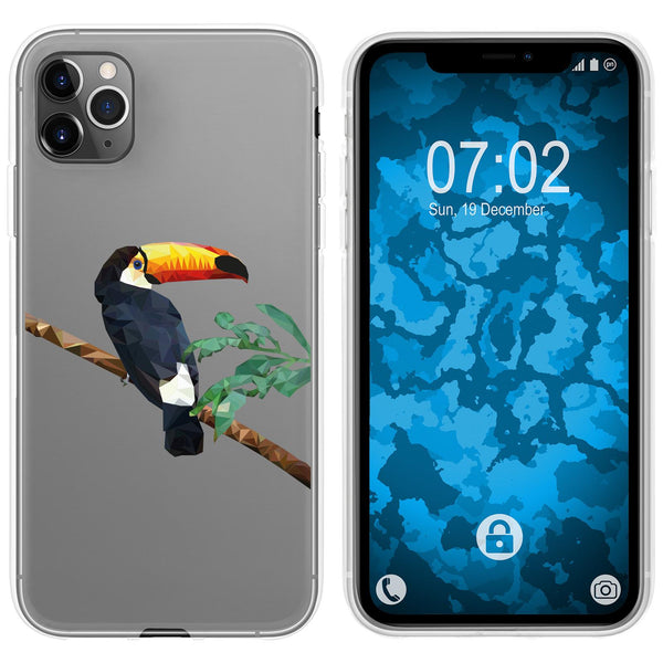 iPhone 11 Pro Silikon-Hülle Vektor Tiere Tucan M5 Case