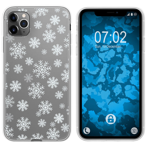 iPhone 11 Pro Silikon-Hülle X Mas Weihnachten Schneeflocken