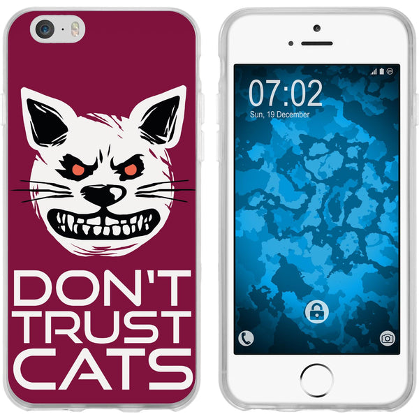 iPhone 6s / 6 Silikon-Hülle Crazy Animals Katze M1 Case