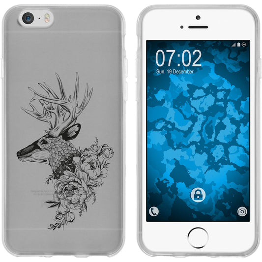 iPhone 6s / 6 Silikon-Hülle Floral Hirsch M7-1 Case