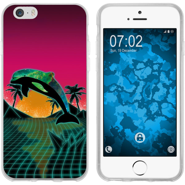 iPhone 6s / 6 Silikon-Hülle Retro Wave Delphin M1 Case