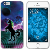 iPhone 6 Plus / 6s Plus Silikon-Hülle Retro Wave Einhorn M2