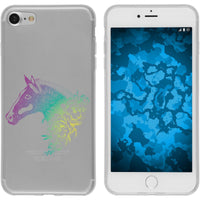 iPhone 7 / 8 / SE 2020 Silikon-Hülle Floral Pferd M5-4 Case