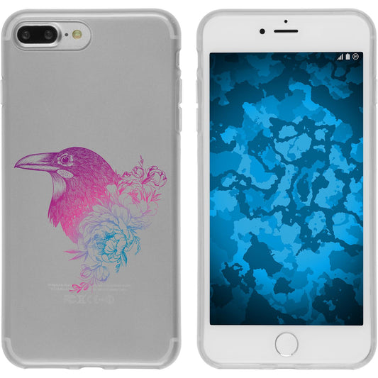 iPhone 8 Plus Silikon-Hülle Floral Rabe M4-6 Case